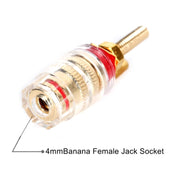 Morsettiera trasparente di media estensione Morsetto a banana da 4 mm per amplificatore audio, Medium Red