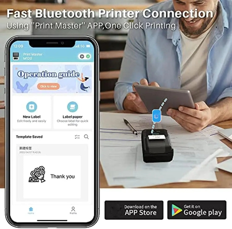 Phomemo M120 Stampante Etichette Termica Bluetooth