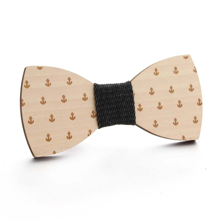 Decorazione per abbigliamento con fiocco da uomo in legno con papillon, Elk Blue, Elk Black, Puzzle Blue, Puzzle Black, Music Blue, Music Black, Small Anchor Blue, Small Anchor Black