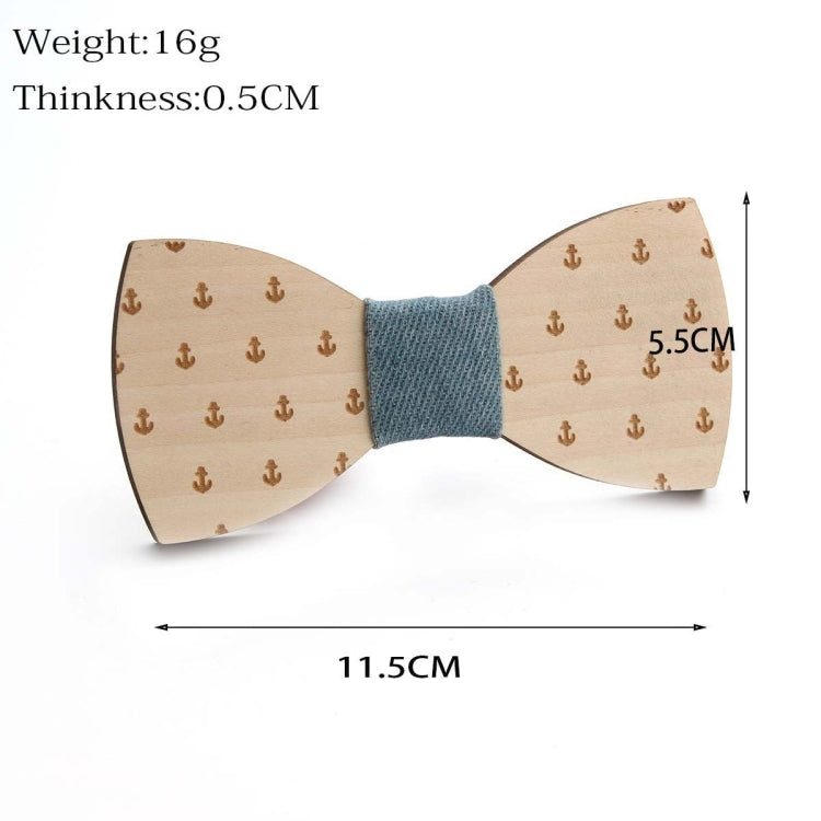 Decorazione per abbigliamento con fiocco da uomo in legno con papillon, Elk Blue, Elk Black, Puzzle Blue, Puzzle Black, Music Blue, Music Black, Small Anchor Blue, Small Anchor Black