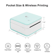 Phomemo M02 PRO Pocket Mini piccola stampante portatile Bluetooth per etichette termiche errate, White, Green, Pink