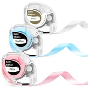 Per Phomemo P12 / P12 Pro Nastro per etichette a trasferimento termico da 12 mm x 2 m, Label Ribbon(Black Word On Sky Blue), Label Ribbon(Black Word On Pink), Label Ribbon(Gold Word On White)