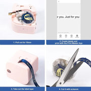 Per Phomemo P12 / P12 Pro Nastro per etichette a trasferimento termico da 12 mm x 2 m, Label Ribbon(Black Word On Sky Blue), Label Ribbon(Black Word On Pink), Label Ribbon(Gold Word On White)