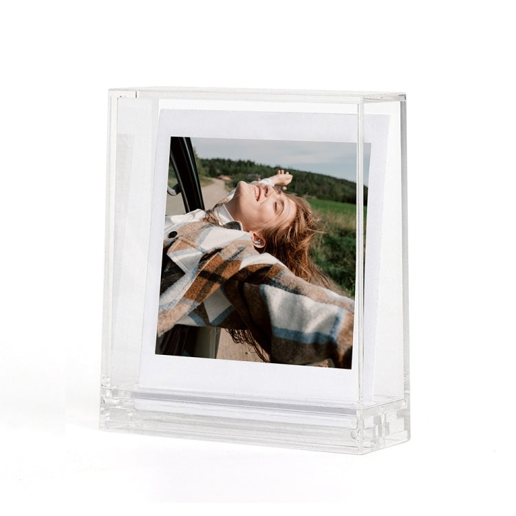 Supporto per cornice quadrata trasparente bifacciale per polaroid