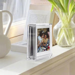 Supporto per cornice quadrata trasparente bifacciale per polaroid