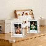 Supporto per cornice quadrata trasparente bifacciale per polaroid