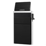 Portafoglio sottile in metallo Porta carte di credito pop-up Blocco RFID Clip per biglietti da visita da uomo
