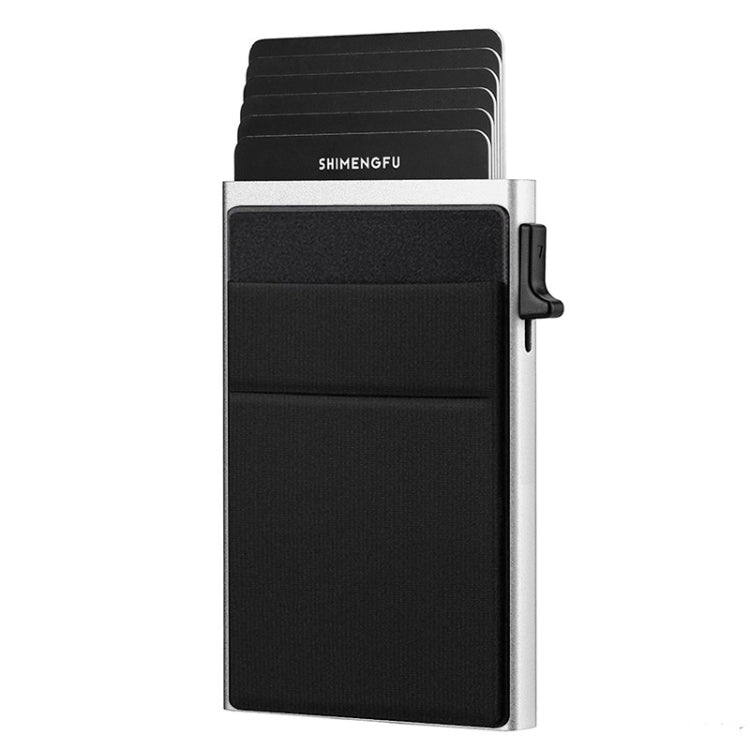 Portafoglio sottile in metallo Porta carte di credito pop-up Blocco RFID Clip per biglietti da visita da uomo