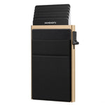 Portafoglio sottile in metallo Porta carte di credito pop-up Blocco RFID Clip per biglietti da visita da uomo