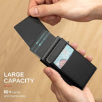Portafoglio sottile in metallo Porta carte di credito pop-up Blocco RFID Clip per biglietti da visita da uomo