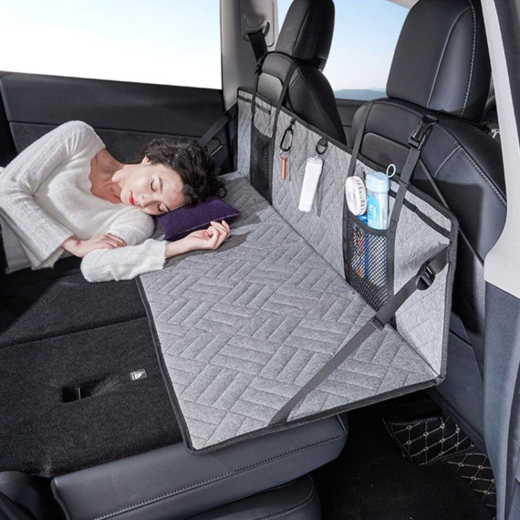 Tavola pieghevole per lettino da campeggio per auto SUV, tavola di estensione della fila posteriore per Tesla, Gray, Black, Gray Embossed, Black Embossed