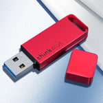Disco di memoria USB mini USB 3.1 ad alta velocità Lenovo Thinkplus TU100 con tappo e cappuccio in metallo, TU100 128G(Red)