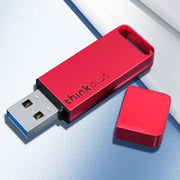 Disco di memoria USB mini USB 3.1 ad alta velocità Lenovo Thinkplus TU100 con tappo e cappuccio in metallo, TU100 128G(Red)