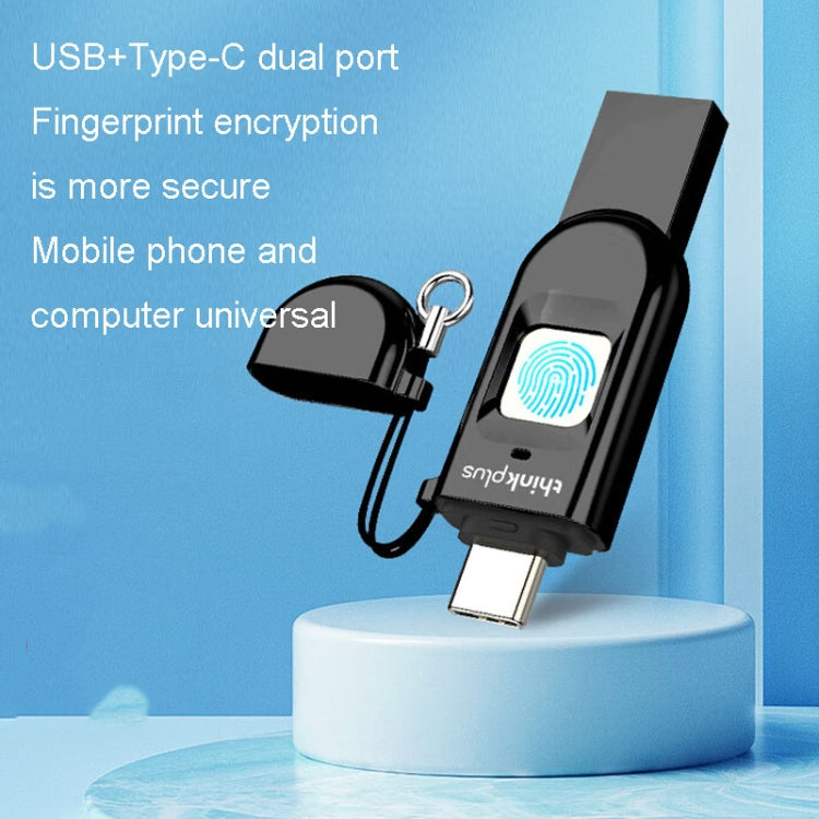 Unità flash USB crittografata con impronta digitale Lenovo Thinkplus TFU301 doppia interfaccia Type-C+USB, TFU301 32G, TFU301 256G