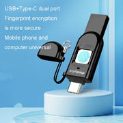 Unità flash USB crittografata con impronta digitale Lenovo Thinkplus TFU301 doppia interfaccia Type-C+USB, TFU301 32G, TFU301 256G