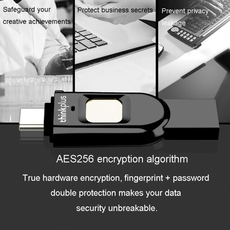 Unità flash USB crittografata con impronta digitale Lenovo Thinkplus TFU301 doppia interfaccia Type-C+USB, TFU301 32G, TFU301 256G