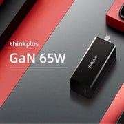 Adattatore di alimentazione per caricabatterie rapido Lenovo Thinkplus GaN 65W PD3.0 QC3.0 per telefono cellulare notebook, spina CN, GaN 65W (Black), GaN 65W  (White), GaN 65W (Red)