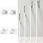 Staffa di supporto per ganci per asta telescopica per tenda senza perforazione per vernice da forno, 30cm-50cm, 40cm-70cm, 55cm-90cm, 60cm-110cm, White Hook 2pcs/set, Transparent Hook 2pcs/set