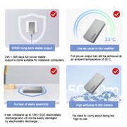 Lenovo ThinkBook Biscuit GaN 65W Adattatore di alimentazione USB-C/Type-C Caricatore rapido per tablet telefono, Biscuit 65W