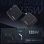Caricabatterie rapido Lenovo Thinkplus 135W doppia porta USB-C