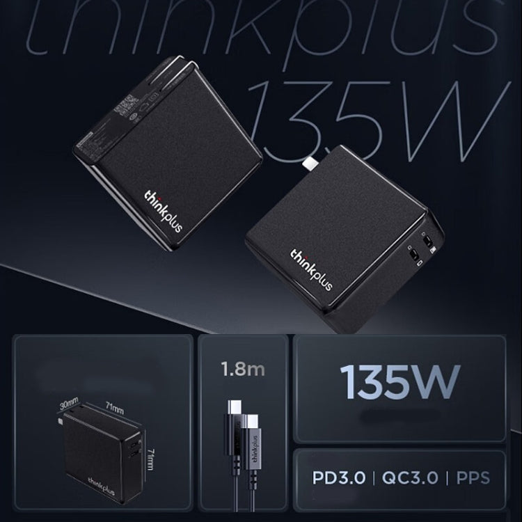 Caricabatterie rapido Lenovo Thinkplus 135W doppia porta USB-C