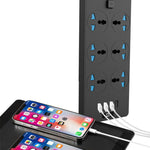 Multipresa 3000W 4 porte USB 6 prese con interruttore 2m