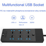 Multipresa 3000W 4 porte USB 6 prese con interruttore 2m
