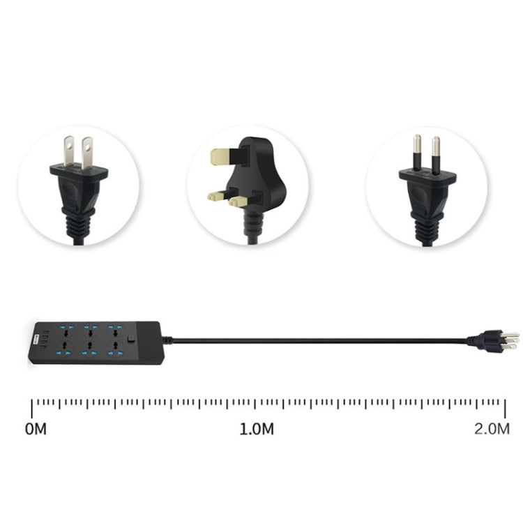Multipresa 3000W 4 porte USB 6 prese con interruttore 2m