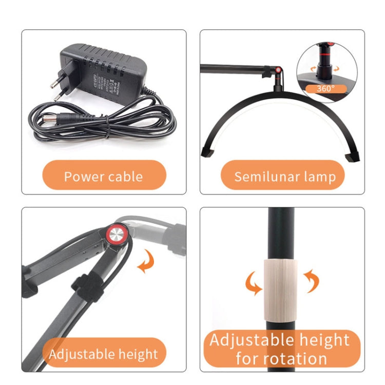 Lampada di bellezza a mezzaluna a LED per manicure, sopracciglia, tatuaggi, ciglia, luce di riempimento, EU Plug, US Plug, UK Plug, AU Plug