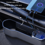 Scatola portaoggetti per sedile auto con ricarica super veloce e display digitale, Without Wireless Charging, With Wireless Charging