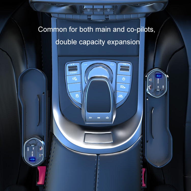 Scatola portaoggetti per sedile auto con ricarica super veloce e display digitale, Without Wireless Charging, With Wireless Charging