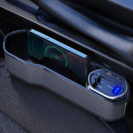 Scatola portaoggetti per sedile auto con ricarica super veloce e display digitale, Without Wireless Charging, With Wireless Charging