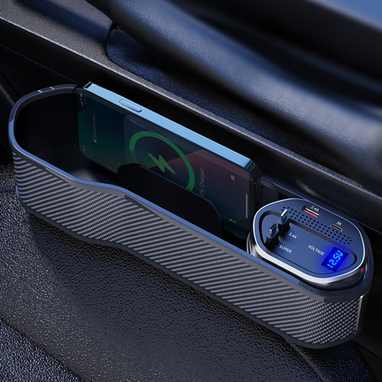 Scatola portaoggetti per sedile auto con ricarica super veloce e display digitale, Without Wireless Charging, With Wireless Charging