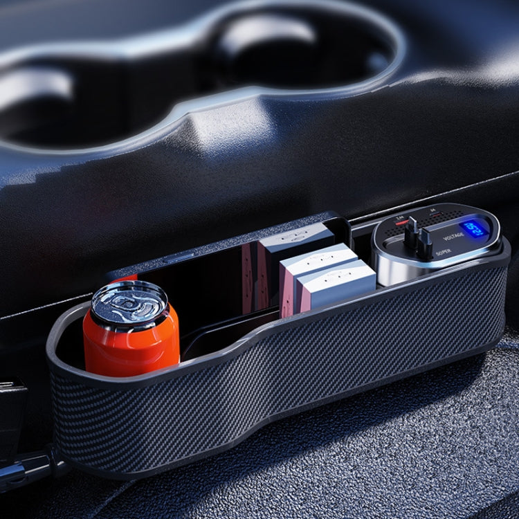 Scatola portaoggetti per sedile auto con ricarica super veloce e display digitale, Without Wireless Charging, With Wireless Charging