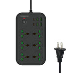 Multipresa 6 spine 3000W con 4 porte USB e interruttore 2m