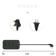 T24 2m 3000W 6 Spine + PD + 4 Porte USB Presa Multifunzione Ignifuga con Interruttore, UK Plug, US Plug