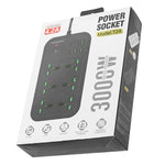 Multipresa 6 spine 3000W con 4 porte USB e interruttore 2m