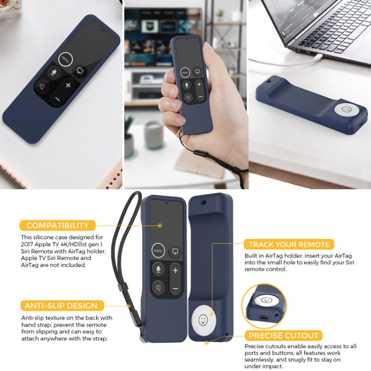 Custodia in silicone per telecomando Apple con supporto AirTag