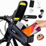 WILD MAN M30 Borsa per trave anteriore per mountain bike con guscio rigido da 1 litro Borsa per attrezzatura da ciclismo con touch screen in TPU, M30 (Black), M30 (Black Red)