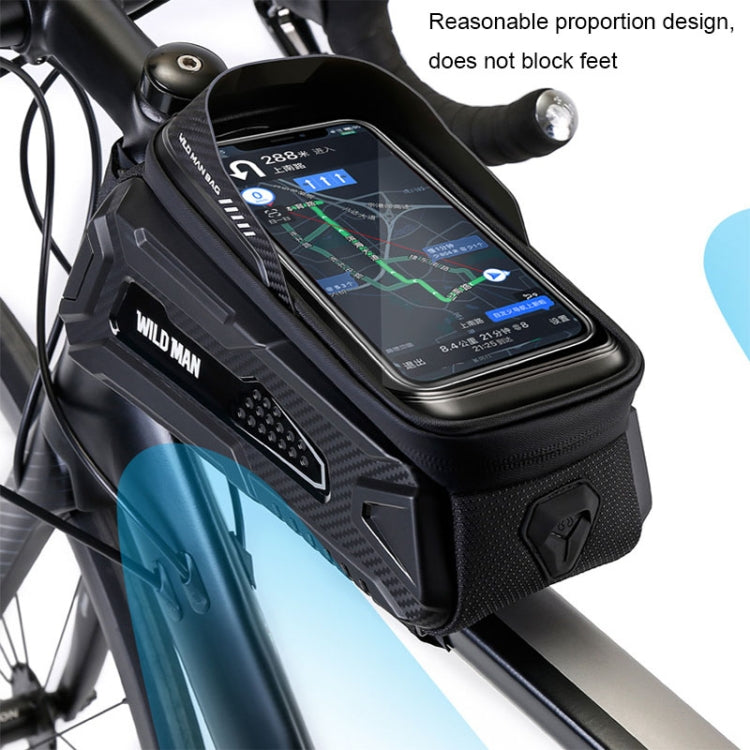 WILD MAN M30 Borsa per trave anteriore per mountain bike con guscio rigido da 1 litro Borsa per attrezzatura da ciclismo con touch screen in TPU, M30 (Black), M30 (Black Red)