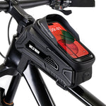 WILD MAN M30 Borsa per trave anteriore per mountain bike con guscio rigido da 1 litro Borsa per attrezzatura da ciclismo con touch screen in TPU, M30 (Black), M30 (Black Red)