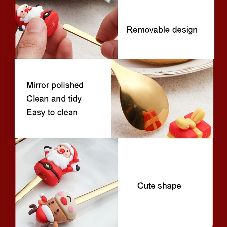 Stoviglie in acciaio inossidabile per bambole natalizie da 4 pezzi / confezione, A Spoon Fork, B Spoon Fork, C Spoon Fork, D Spoon