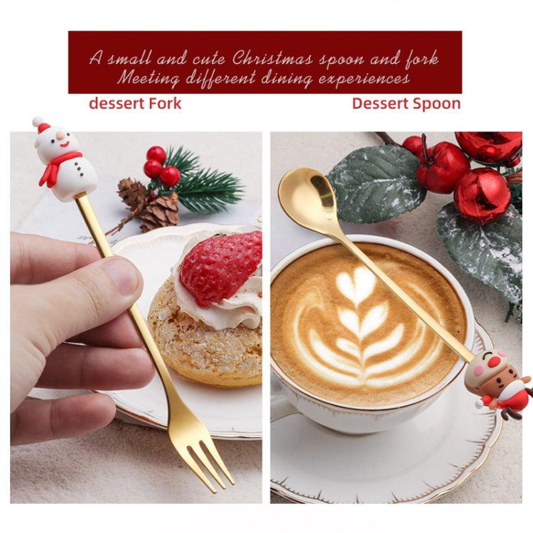 Stoviglie in acciaio inossidabile per bambole natalizie da 4 pezzi / confezione, A Spoon Fork, B Spoon Fork, C Spoon Fork, D Spoon