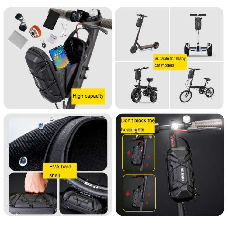 WILD MAN GD6X 2L Scooter elettrico EVA Guscio rigido Borsa da appendere Borsa da bici pieghevole, GD6X 2L
