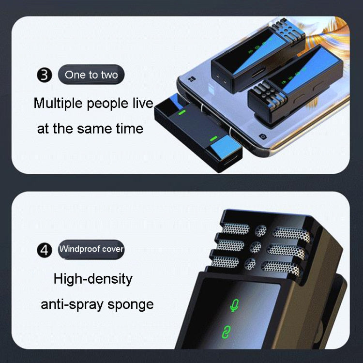 Microfono wireless lavalier doppio con Type-C e 8 Pin