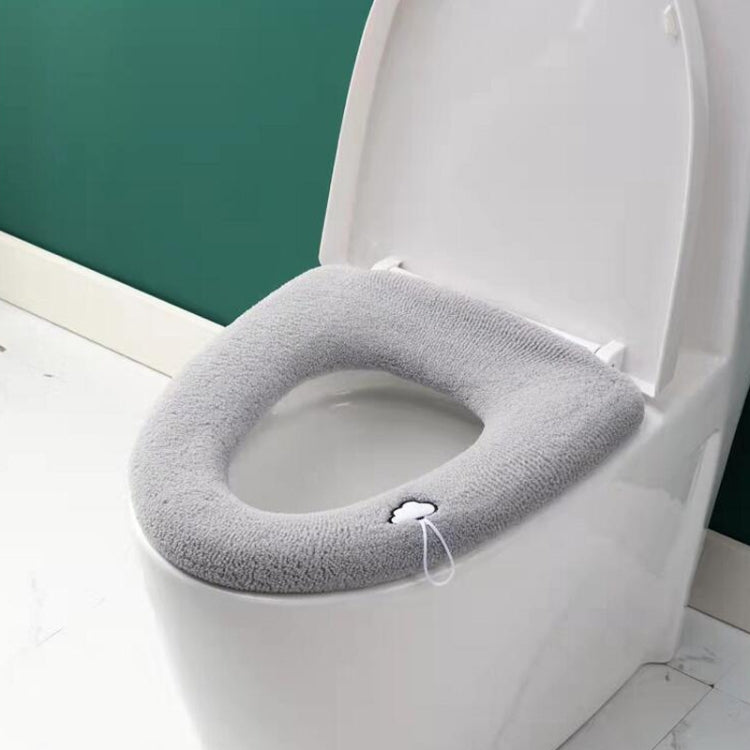 Copriwater caldo e spesso ispessito per WC lavabile in maglia universale, With Handle Pink, With Handle Gray, With Handle Blue, Flat Pink, Flat Gray, Flat Blue