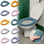 Copriwater caldo e spesso ispessito per WC lavabile in maglia universale, With Handle Pink, With Handle Gray, With Handle Blue, Flat Pink, Flat Gray, Flat Blue