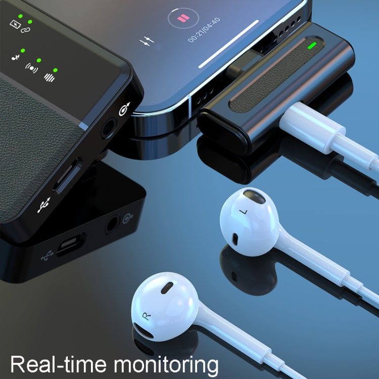 Microfono lavalier wireless Uno a uno con registrazione dal vivo e cancellazione del rumore, Type-C, 8 Pin