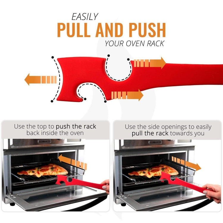 Strumento push-pull per friggitrice ad aria per griglia da forno in silicone da cucina con manico più lungo, Small 20 x 2.8cm, Large 28 x 3.8cm