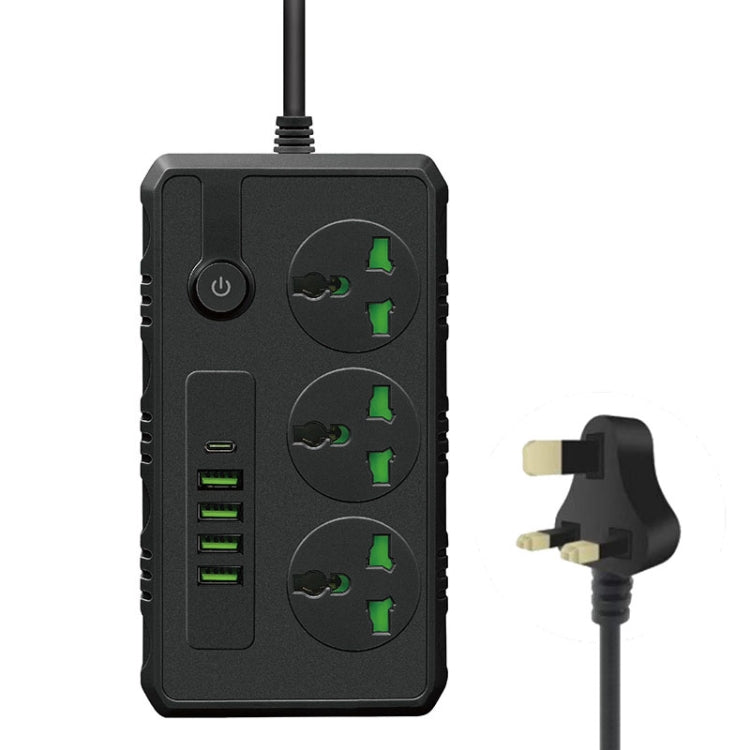 B09 2m 3000W 3 Spine + PD + 4 Porte USB Presa Multifunzionale Ignifuga Con Interruttore, UK Plug, US Plug